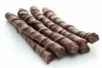 Chocolate Pretzel. Delicious Milk Chocolate Covered Pretzels, Tasty Snack and Candy Treat