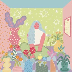 woman with her crops