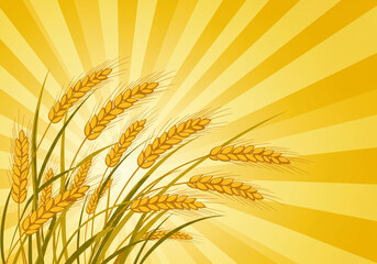 Golden Wheat Stalks - Abstract Agriculture Design