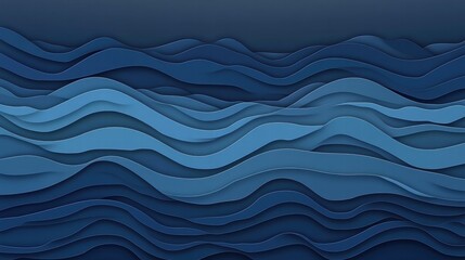 Fototapeta premium abstract blue wave paper cut art background