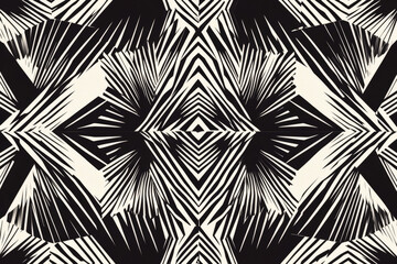 A bold monochrome abstract geometric pattern with perfectly aligned sharp angles and clean symmetry.