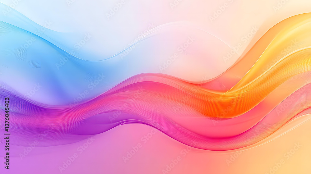 Aufkleber abstract colorful wave background design with vibrant hues and smooth transitions