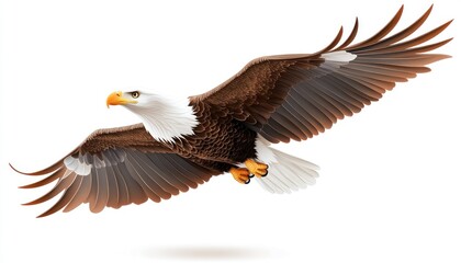 Obraz premium Majestic Bald Eagle in Flight Stunning Wildlife Image