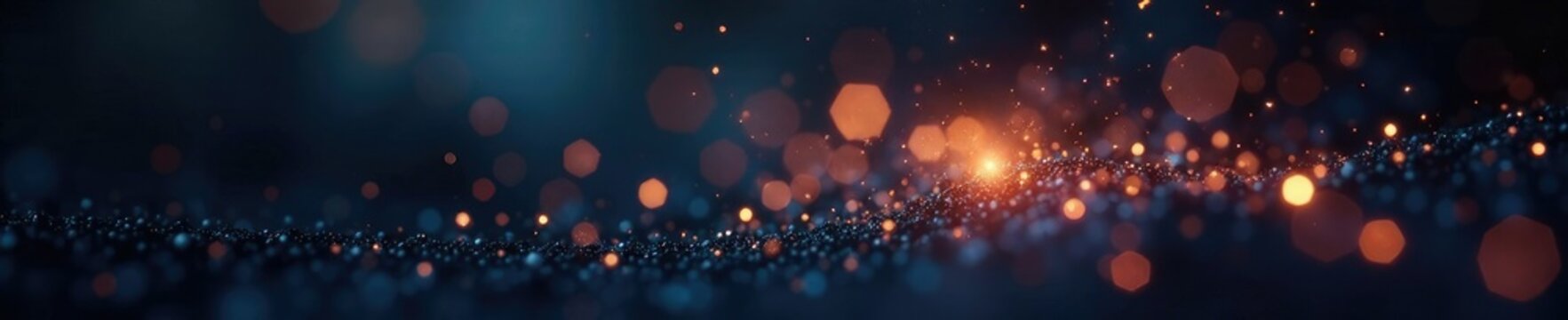 Tiny starlight sparks float freely on a deep black canvas with intricate bokeh details, cosmic rays, bokeh