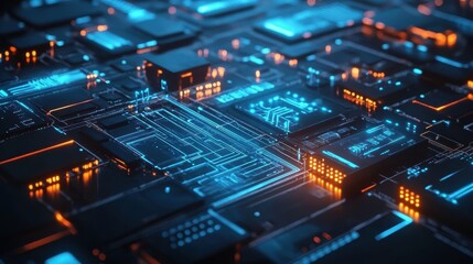 Obraz premium futuristic circuit board technology background