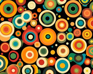 Colorful circles pattern on black background