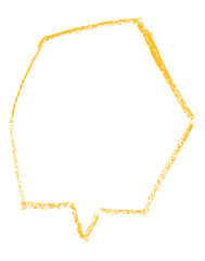 Separate yellow speech bubble on transparent background.
