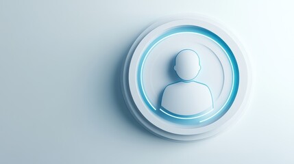 Modern User Profile Icon Design 3d Render