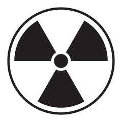 Fototapeta premium Radioactive warning symbol vector illustration. Radioactivity alert sign in black and white.