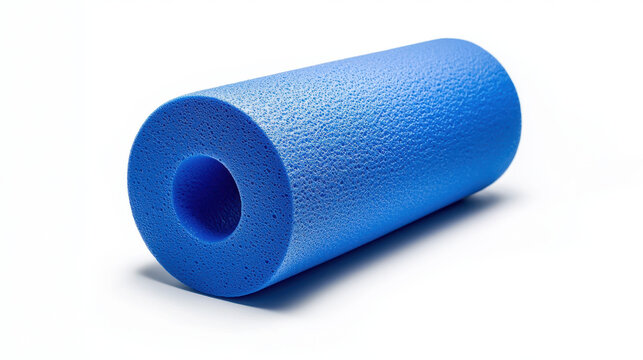 Blue foam roller for exercise and muscle recovery, ideal for fitness enthusiasts