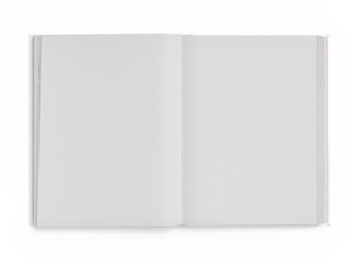 3D white open book and hard cover cover with blank page mockup design isolated on background. Blank template for presentation a publication, notebook, catalogs, magazines, diary, journal, booklet