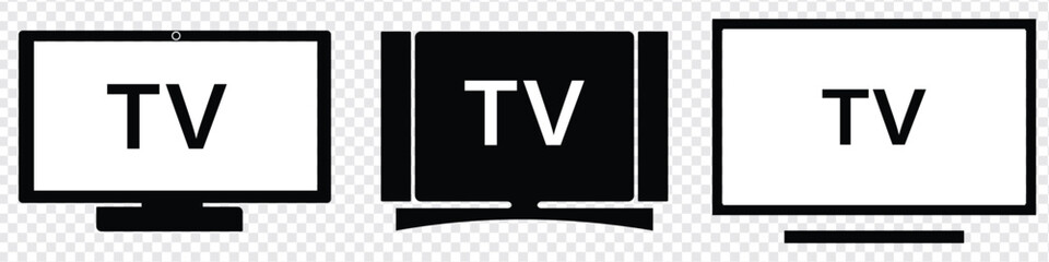 TV vector icons set. Television icon. Flat tv icon. Home technology icon. television silhouette vector, tv icon symbol.moniter led tv icon.  Retro TV icon . tv glyph icon. Screen icon 