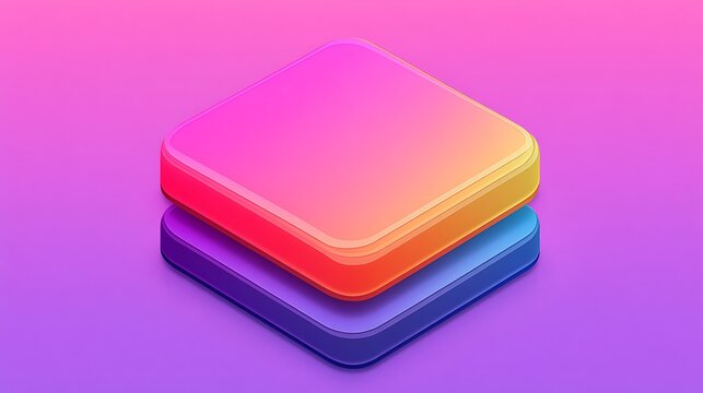 Colorful isometric squares, gradient background, app design