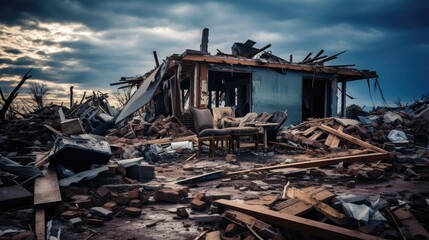damage storm damaged house