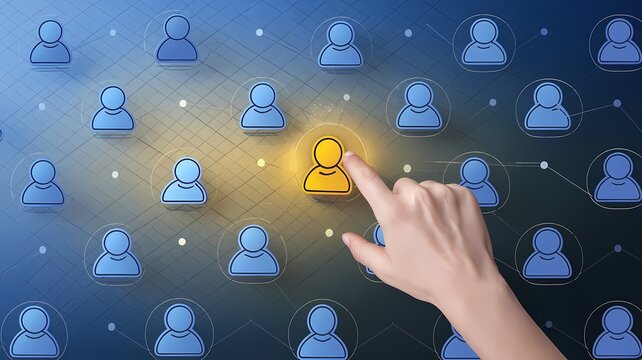 The marketer is implementing a marketing segmentation strategy and plan, focusing on their target audience by touching the client icon.