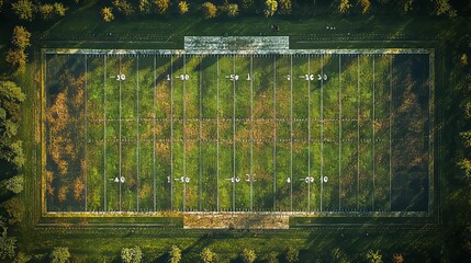 Aerial View of an American Football Field
