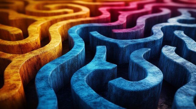 A vibrant and colorful maze design for a visually engaging background
