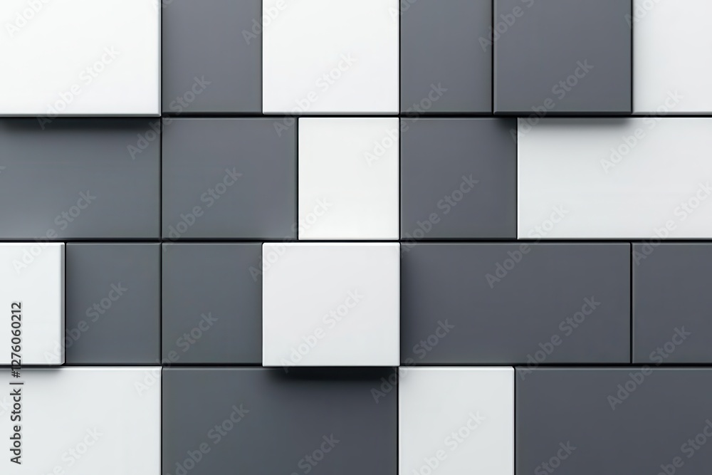 Poster in the grayscale abstract architecture shot, sharp geometric patterns create strong contrast and min