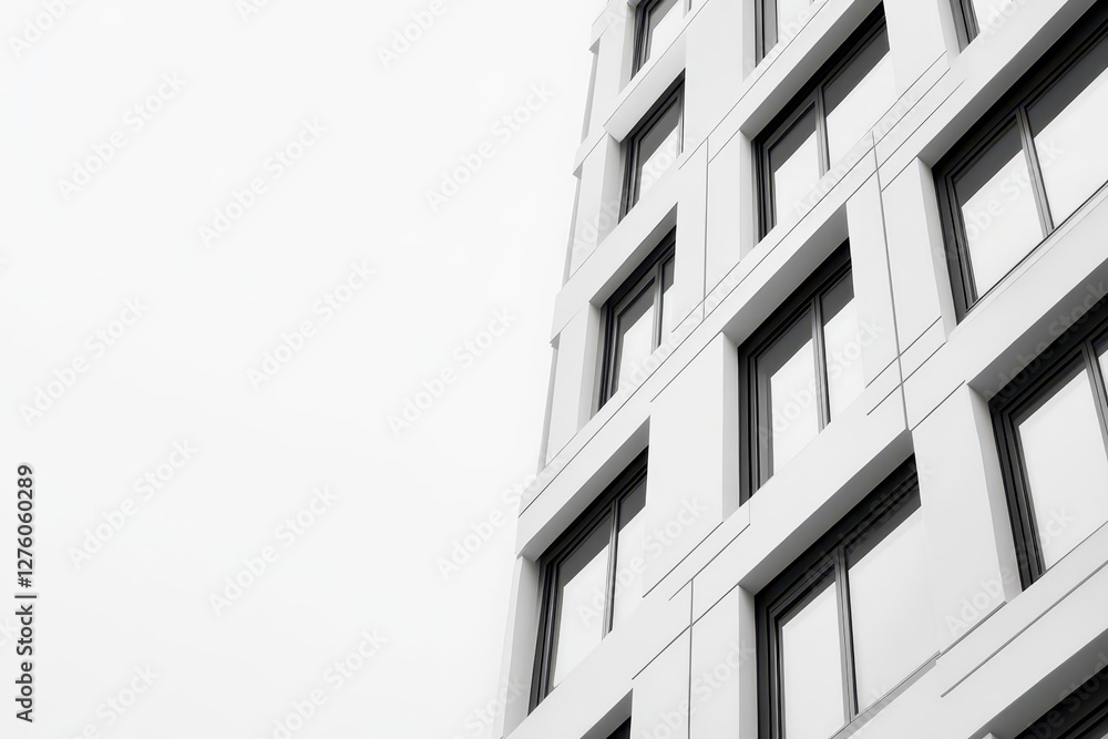 Poster grayscale abstract architecture shot, sharp geometric patterns, strong contrast, minimalistic depth