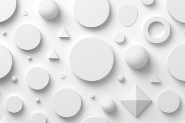 Geometric shapes arrangement on white background for abstract, design, or technology use