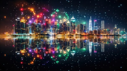 Obraz premium skyline sparkling lights