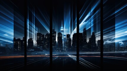 lights black and blue abstract