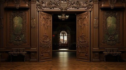 Fototapeta premium ornate old door opening