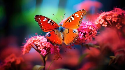 Obraz premium motion red butterfly