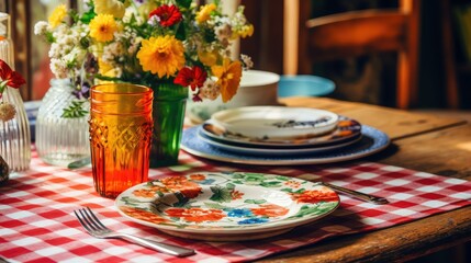 Naklejka premium setting table with napkin