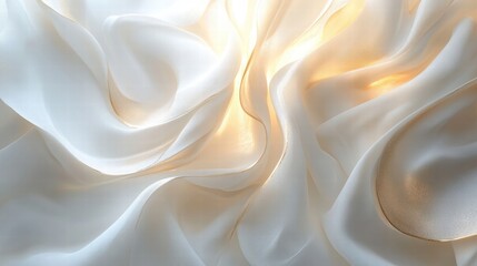 Obraz premium elegant white silk fabric drape