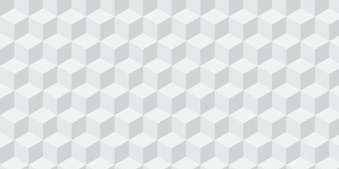 Minimal abstract white and gray background cubes vector art. Geometric tiles and mosaic creative stylish seamless pattern block cube background. minimal hexagon Cubes mosaic shape vector design	
