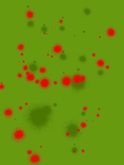 Red and green blots, texture, meaning, 