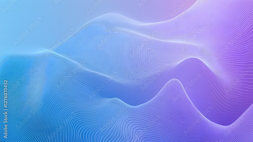 Poster abstract purple and blue wave pattern background design soft pastel color gradient texture digital a