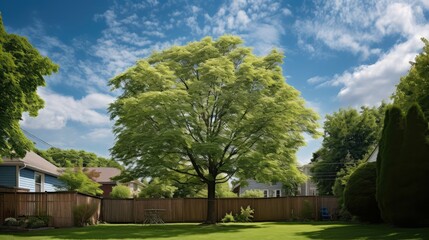 Obraz premium leaves backyard trees