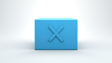 Obraz premium empty check box blue