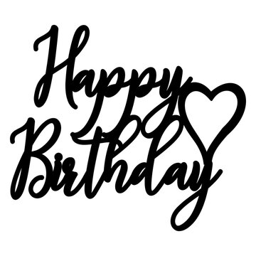 Happy birthday sign design vector laser cut