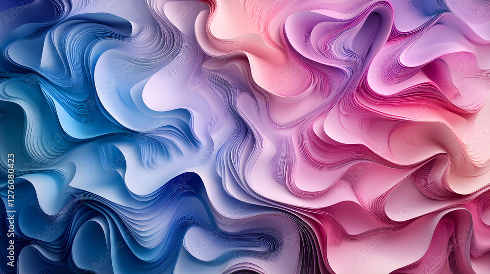Poster abstract colorful paper wave layers swirling texture background image