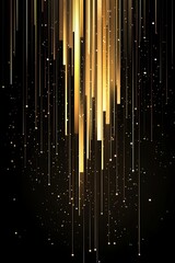 Gold streaks falling on dark background