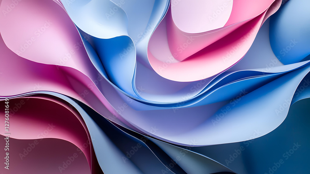 Poster abstract colorful paper waves swirling design background image
