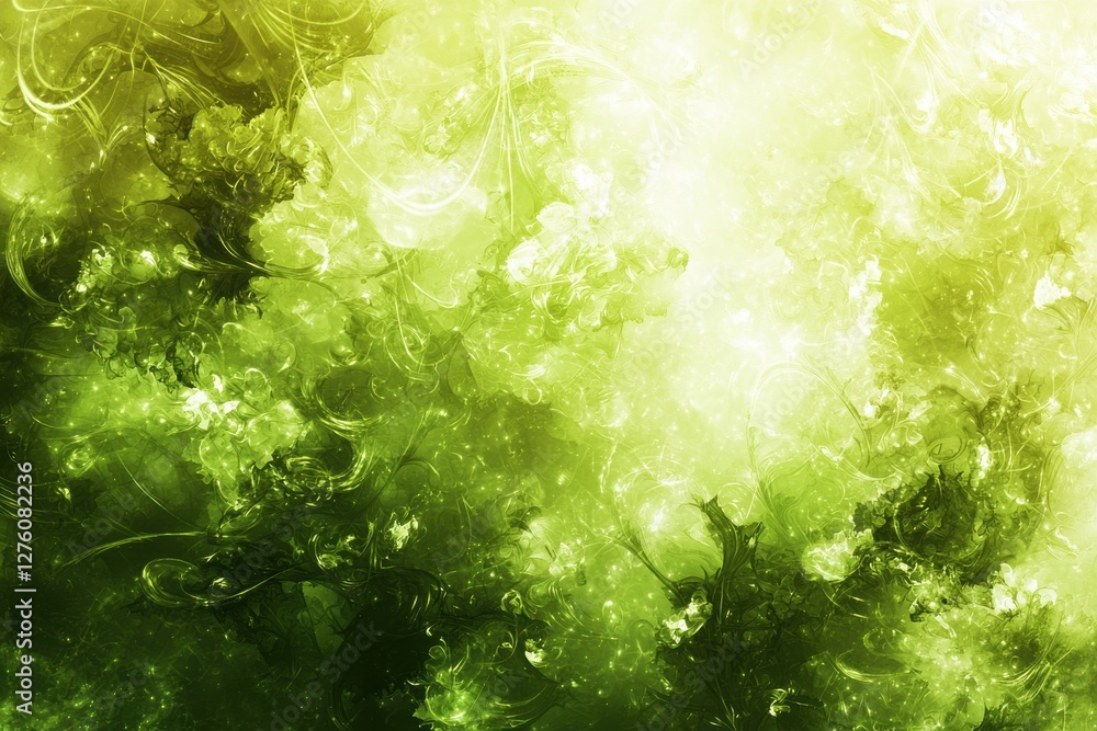 Sticker abstract green texture with swirls and light effects for background