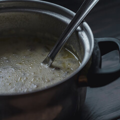  Festliche Hackfleisch-Lauch-Suppe mit Kartoffelstücken für kalte Wintertage
