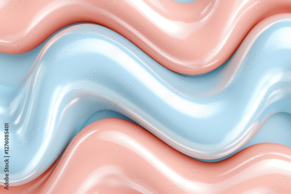 Wall mural soft waves of pink and blue slime texture background design
