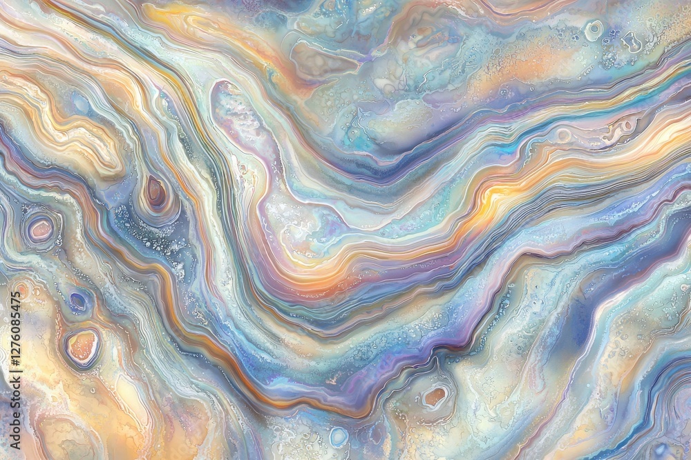 Canvas Prints abstract fluid art pattern with pastel colors and swirling textures