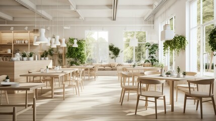 scandinavian white coffee shop