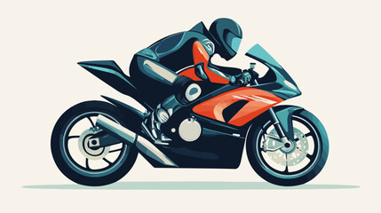 Obraz premium Illustration of a sports motorcycle. Motorcycle racer. Motorcyclist. Riding a motorcycle.
