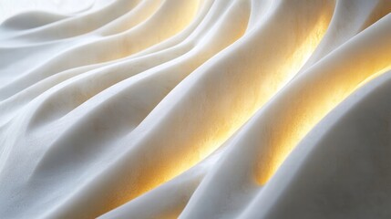 Obraz premium illuminated marble sculpture abstract wave design