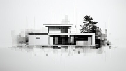 Fototapeta premium style pixelated house