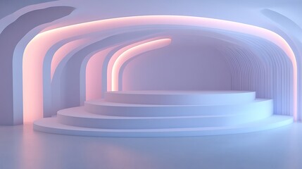 Obraz premium Pastel archway stage, product display