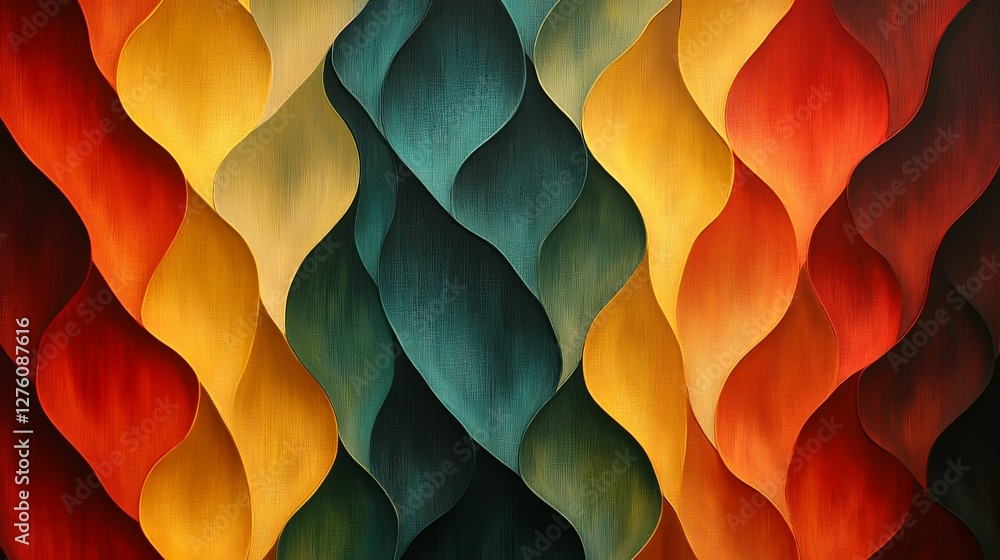 Poster abstract colorful wave pattern design art