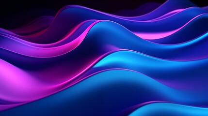 Naklejka premium Big Neon 3d Wave Background